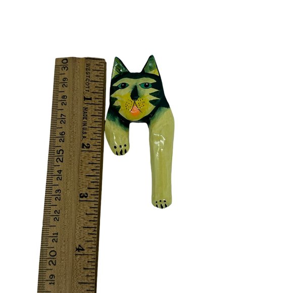 Vintage Handpainted Cat Pin - Picture 7 of 8